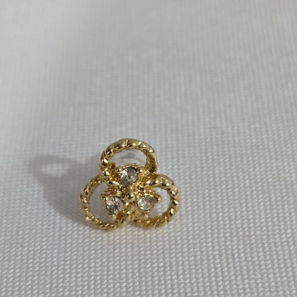 Petite Gold Toned Post Earrings Heart, Lovers Knot, Ripple - Set of 3 Pairs - Picture 2 of 7